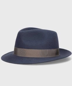 Cappelli Borsalino | Fedora In Feltro Spazzolato Tesa Piccola