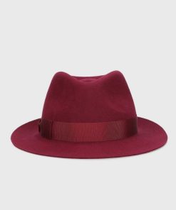 Cappelli Borsalino | Fedora In Feltro Spazzolato Tesa Piccola