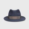 Cappelli Borsalino | Fedora In Feltro Spazzolato Tesa Piccola