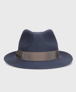 Cappelli Borsalino | Fedora In Feltro Spazzolato Tesa Piccola